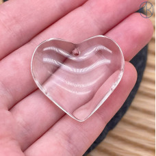 Подвеска сердце стекло прозрачное уп. 2 шт. 29 мм
