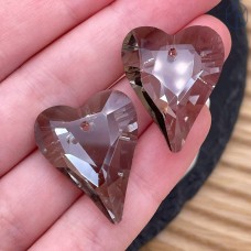Подвеска сердце стекло (Satin F) уп. 2 шт 26 мм