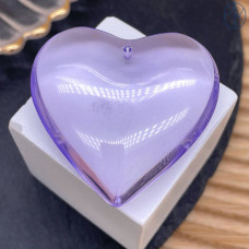 Подвеска сердце стекло сиреневое 42 мм
