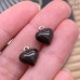 Подвеска сердце темно-коричневая эмаль, цвет серебро 11 мм