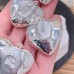 Подвеска сердце жемчуг барокко, цвет серебро ~ 30 мм 