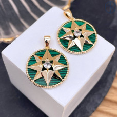 Подвеска северная звезда циркон, цвет золото 22 мм 