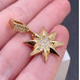 Подвеска северная звезда цирконы, цвет золото 26 мм