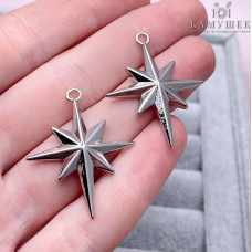Подвеска северная звезда, цвет серебро 34х28 мм 