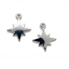 Подвеска Северная звезда гладкая, цвет серебро 14х11 мм