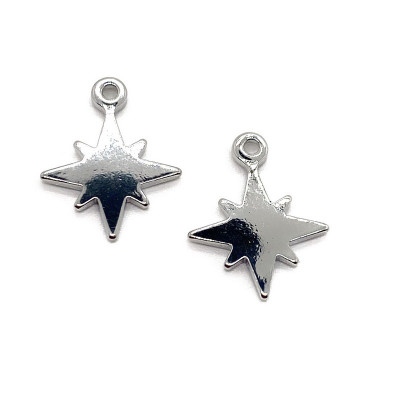 Подвеска Северная звезда гладкая, цвет серебро 14х11 мм