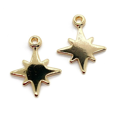 Подвеска Северная звезда гладкая, цвет золото 14х11 мм