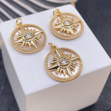 Подвеска северная звезда глаз, цвет золото 16 мм