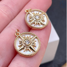 Подвеска северная звезда глаз, цвет золото 16 мм