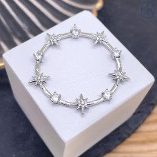 Подвеска северная звезда круг цирконы, цвет серебро 35 мм