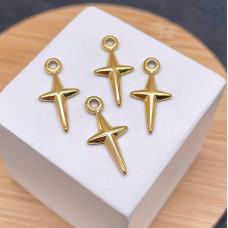 Подвеска северная звезда сталь 14 мм, цвет золото 18К 