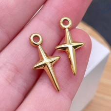 Подвеска северная звезда сталь 14 мм, цвет золото 18К 