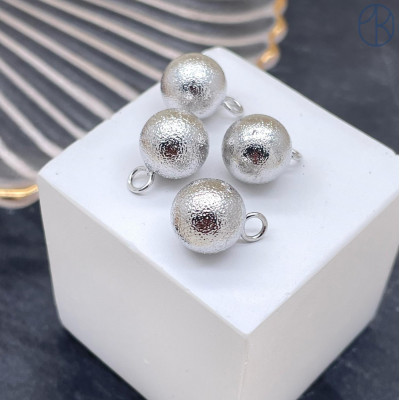 Подвеска шар фактурный, цвет серебро 10 мм