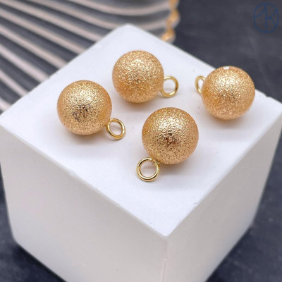 Подвеска шар фактурный, цвет золото 10 мм