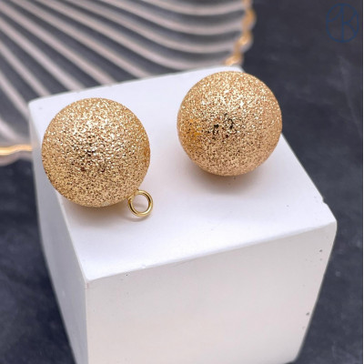 Подвеска шар фактурный, цвет золото 16 мм