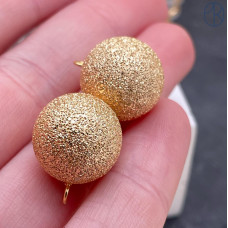 Подвеска шар фактурный, цвет золото 16 мм