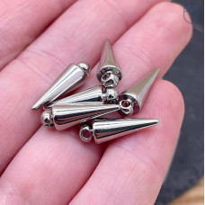 Подвеска шип, цвет серебро 17х5 мм 