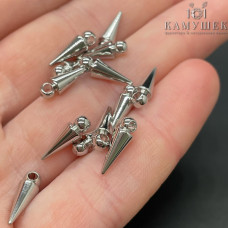 Подвеска шип, цвет серебро 4х12 мм