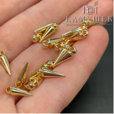 Подвеска шип, цвет золото 4х12 мм
