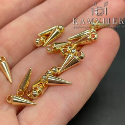 Подвеска шип, цвет золото 4х12 мм