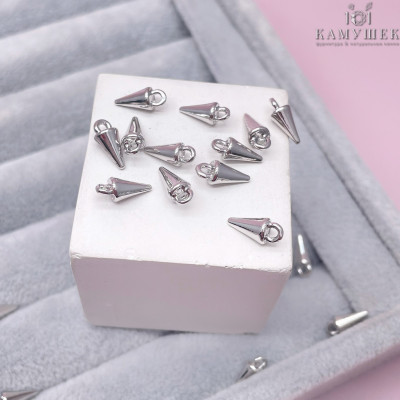 Подвеска шип мини, цвет серебро 4х10 мм