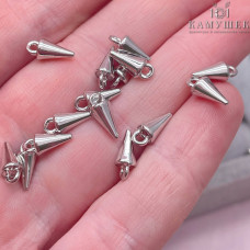 Подвеска шип мини, цвет серебро 4х10 мм