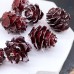 Подвеска шишка бордовая, цвет серебро ~ 25 мм