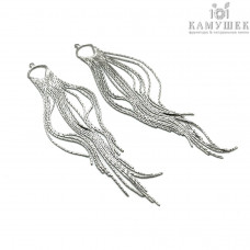 Подвеска шторка, цвет серебро 12 см 