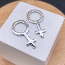 Подвеска символ женщины (Венеры) сталь 15х4 мм, цвет серебро 