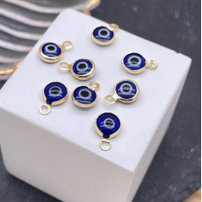 Подвеска синий глаз, цвет золото 7 мм