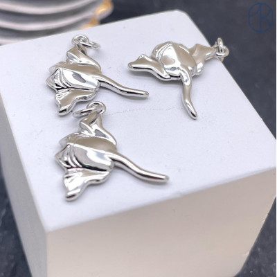 Подвеска скат, цвет серебро 18х19 мм