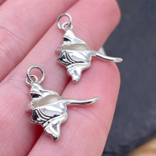 Подвеска скат, цвет серебро 18х19 мм