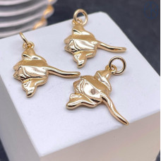 Подвеска скат, цвет золото 18х19 мм