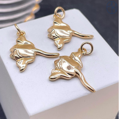 Подвеска скат, цвет золото 18х19 мм