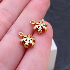 Подвеска снежинка, цвет золото 14 мм