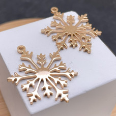 Подвеска снежинка сталь 29 мм, цвет золото 