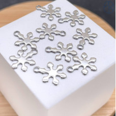 Подвеска снежинка сталь 9 мм, цвет серебро 