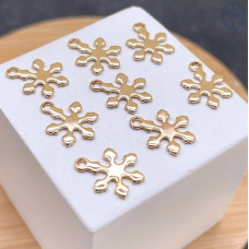 Подвеска снежинка сталь 9 мм, цвет золото 