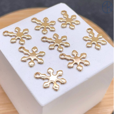 Подвеска снежинка сталь 9 мм, цвет золото 