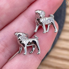 Подвеска собака, цвет серебро 11 мм 