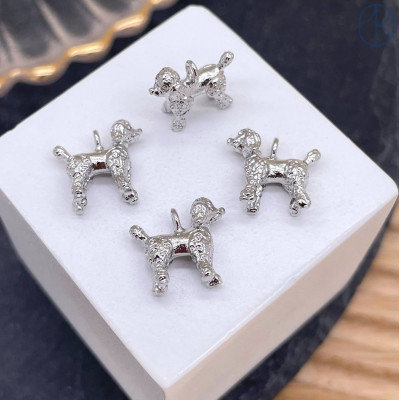 Подвеска собака, цвет серебро 12 мм