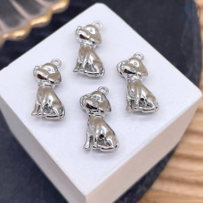 Подвеска собака, цвет серебро 16 мм