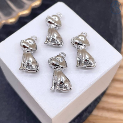 Подвеска собака, цвет серебро 16 мм