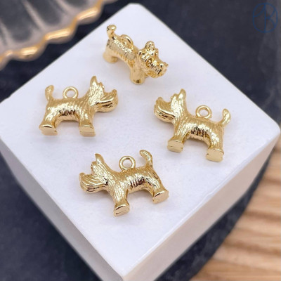 Подвеска собака, цвет золото 11 мм