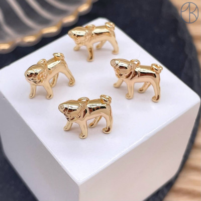 Подвеска собака, цвет золото 11 мм 