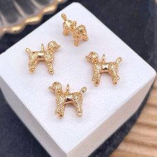 Подвеска собака, цвет золото 12 мм