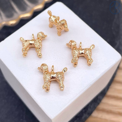 Подвеска собака, цвет золото 12 мм