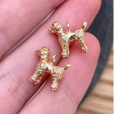 Подвеска собака, цвет золото 12 мм