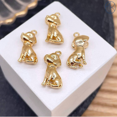 Подвеска собака, цвет золото 16 мм