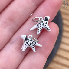 Подвеска собака эмаль, цвет серебро 15 мм